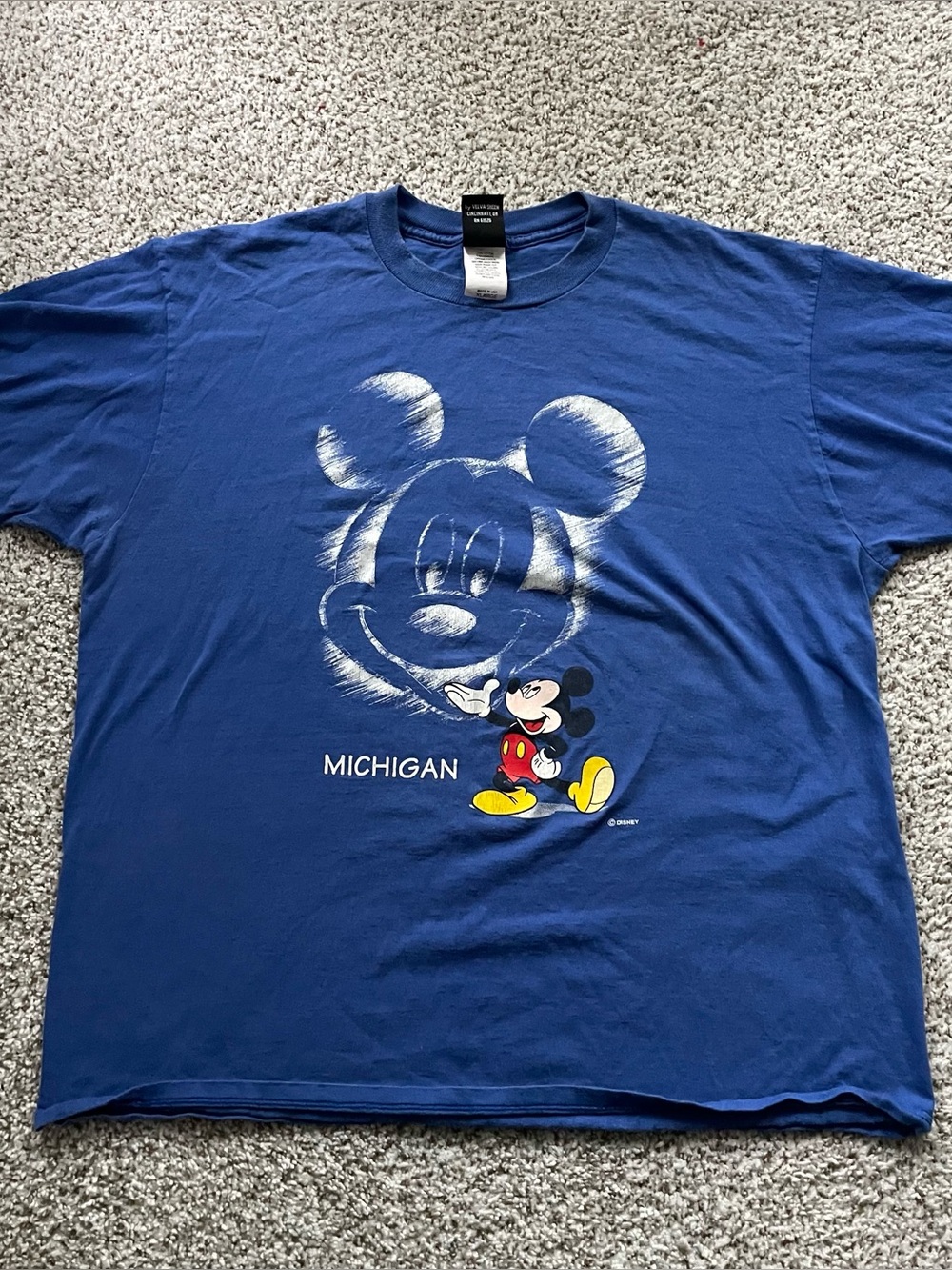 Disney Blue Michigan Mickey Mouse Graphic Tee - Men's Shirt